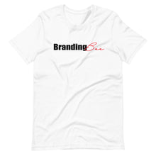 Load image into Gallery viewer, Branding Bae- Red and Blk Lettering-Short-Sleeve T-Shirt
