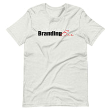 Load image into Gallery viewer, Branding Bae- Red and Blk Lettering-Short-Sleeve T-Shirt