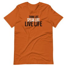 Load image into Gallery viewer, Think Life Speak Life Live Life Short-Sleeve T-Shirt